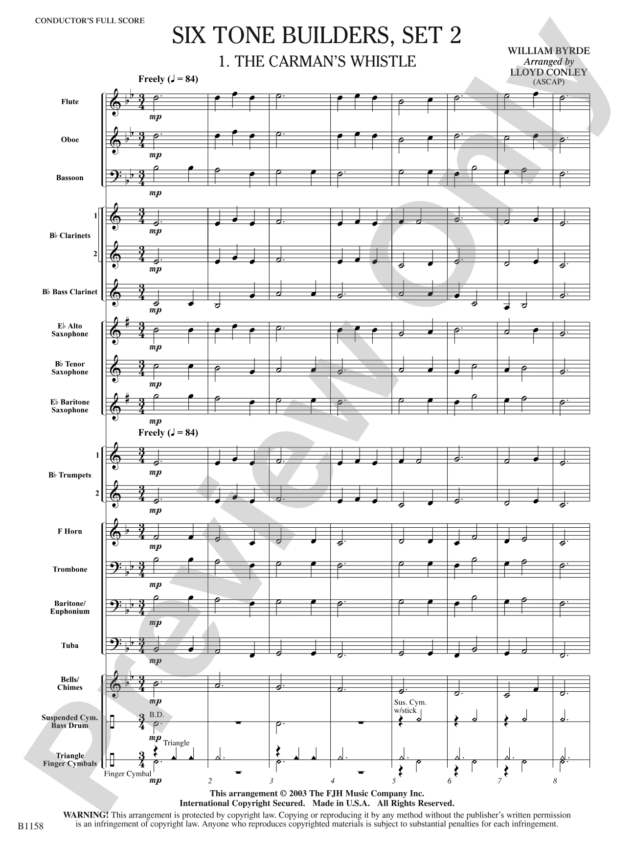 Six Tone Builders, Set 2: Concert Band Conductor Score & Parts