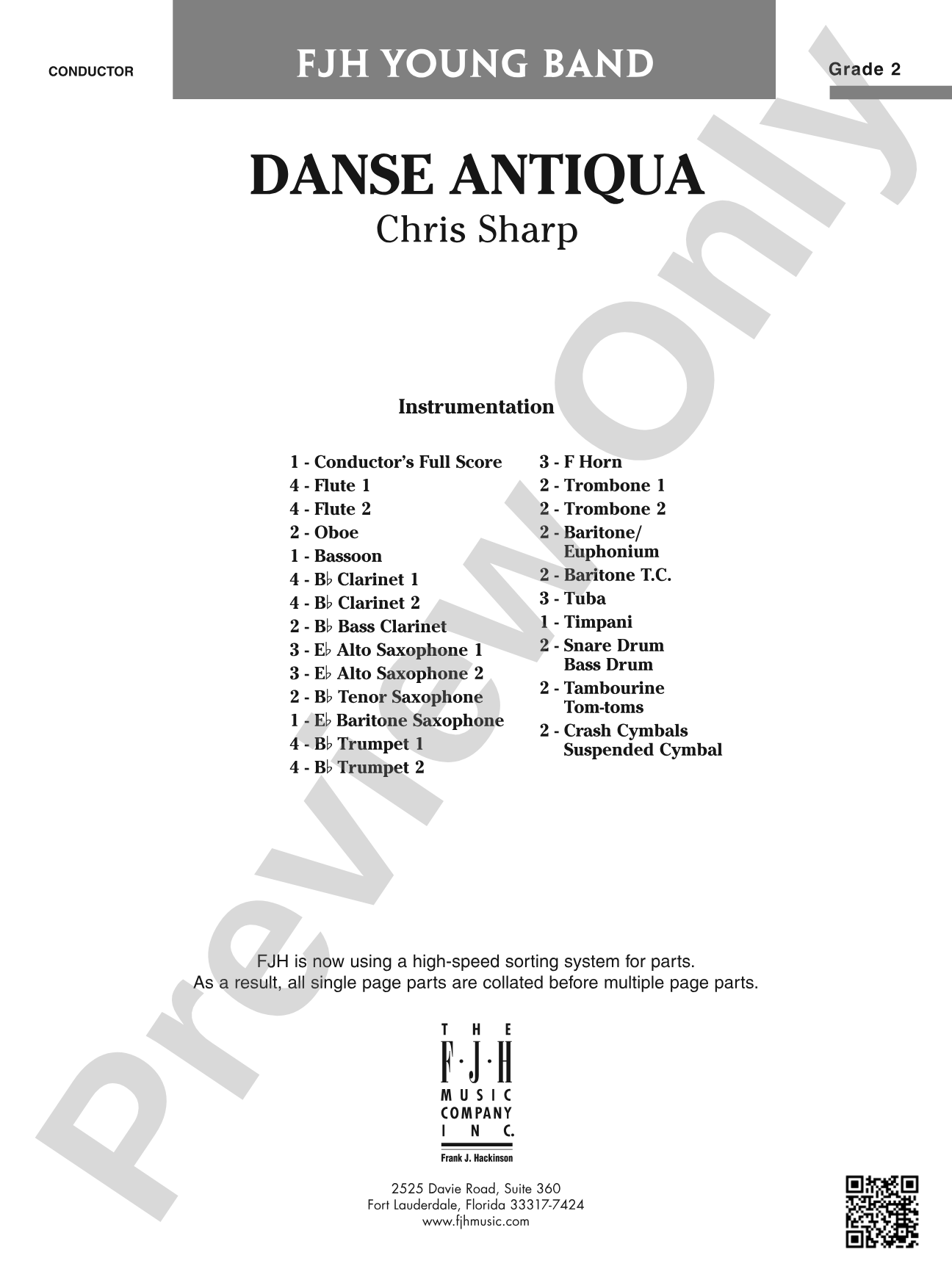 Danse Antiqua: Concert Band Conductor Score & Parts