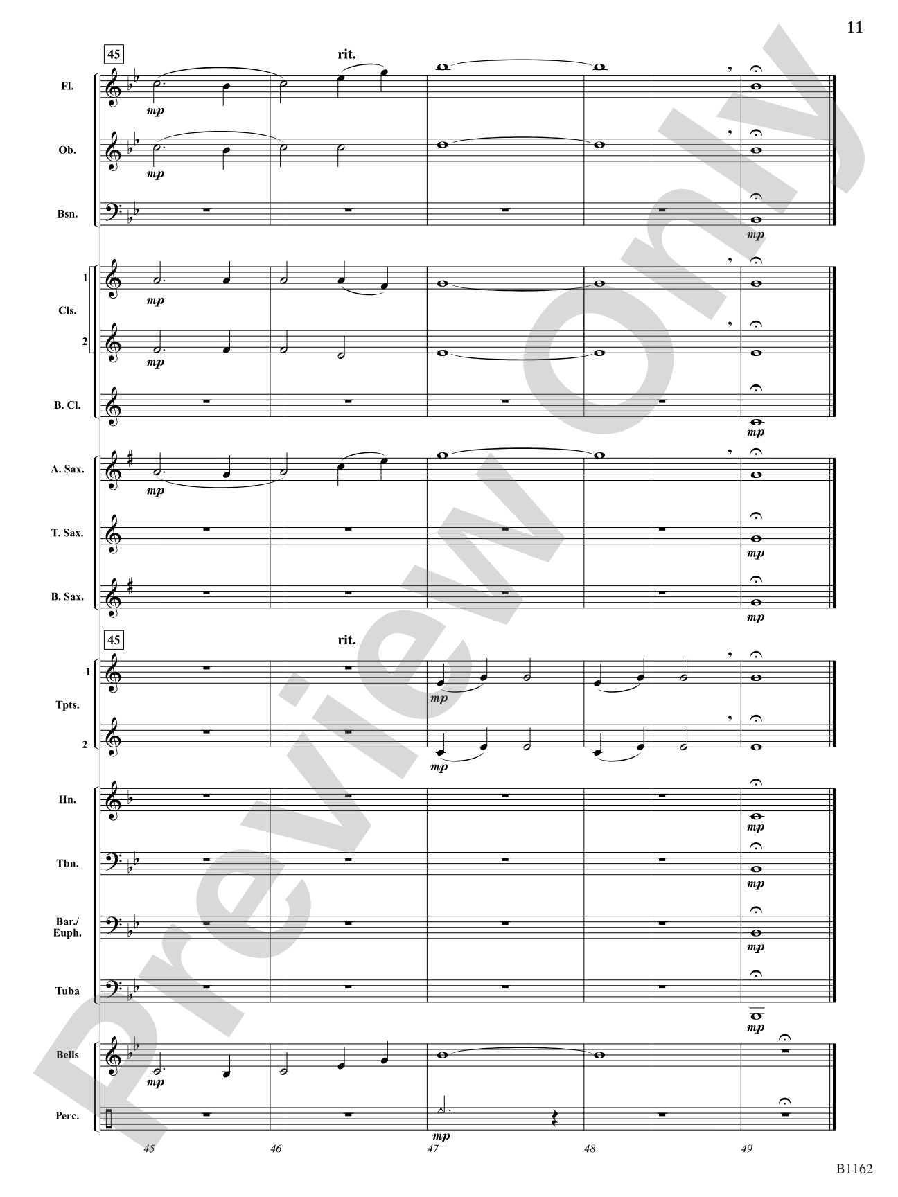 Largo from Symphony No. 9: Concert Band Conductor Score & Parts