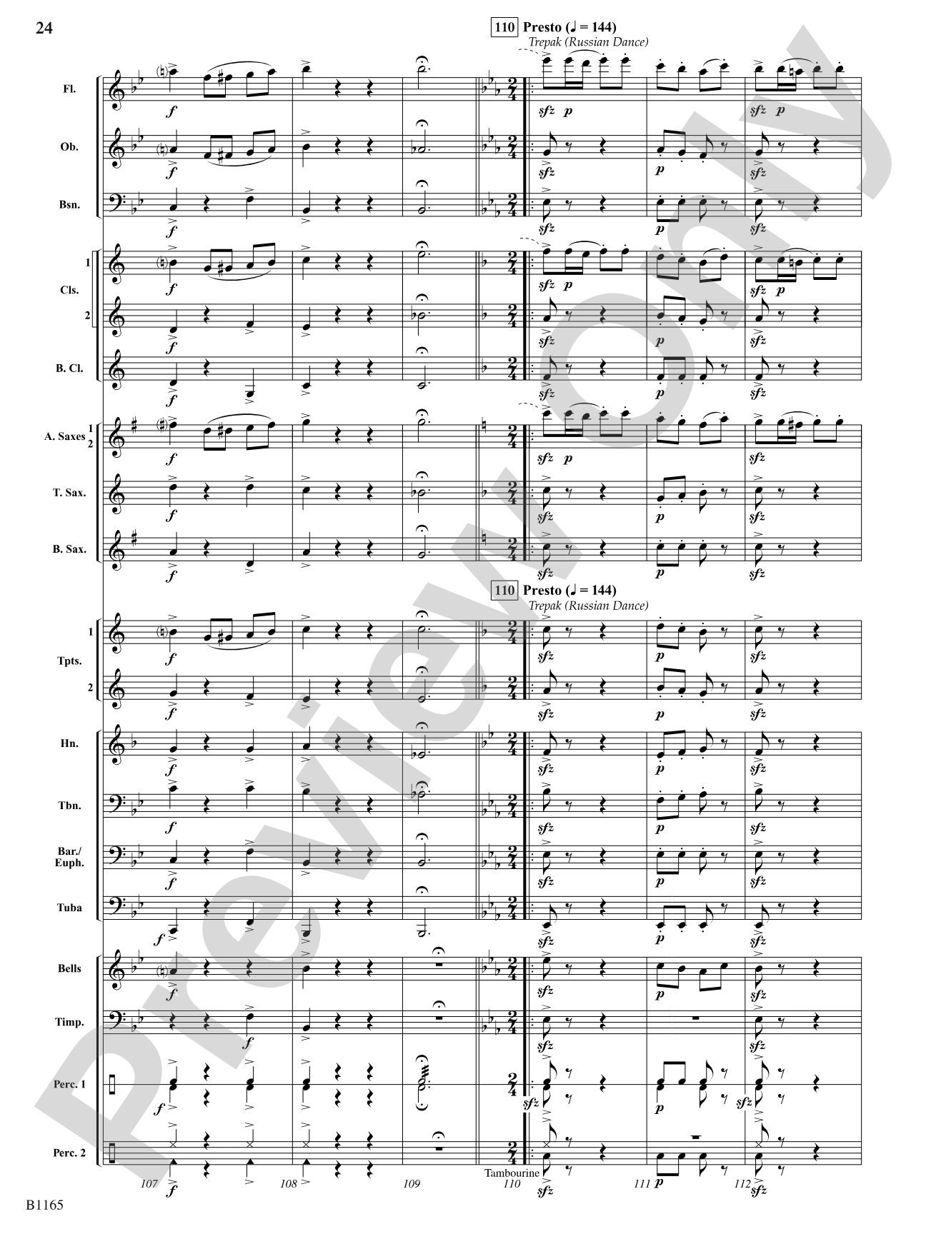 The Nutcracker Suite (Selections from): Concert Band Conductor Score & Parts