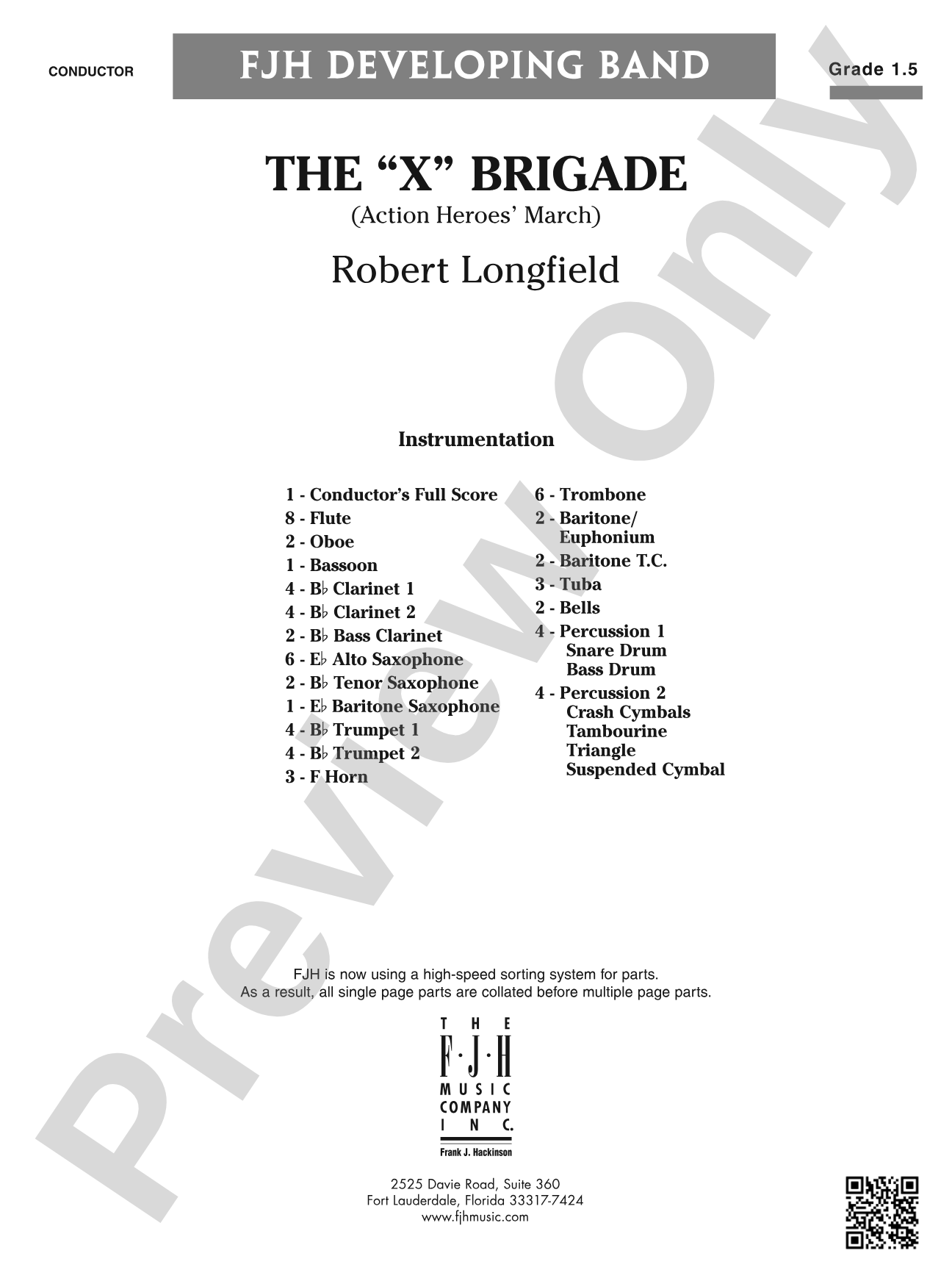 The X Brigade (Action Heroes' March): Concert Band Conductor Score & Parts