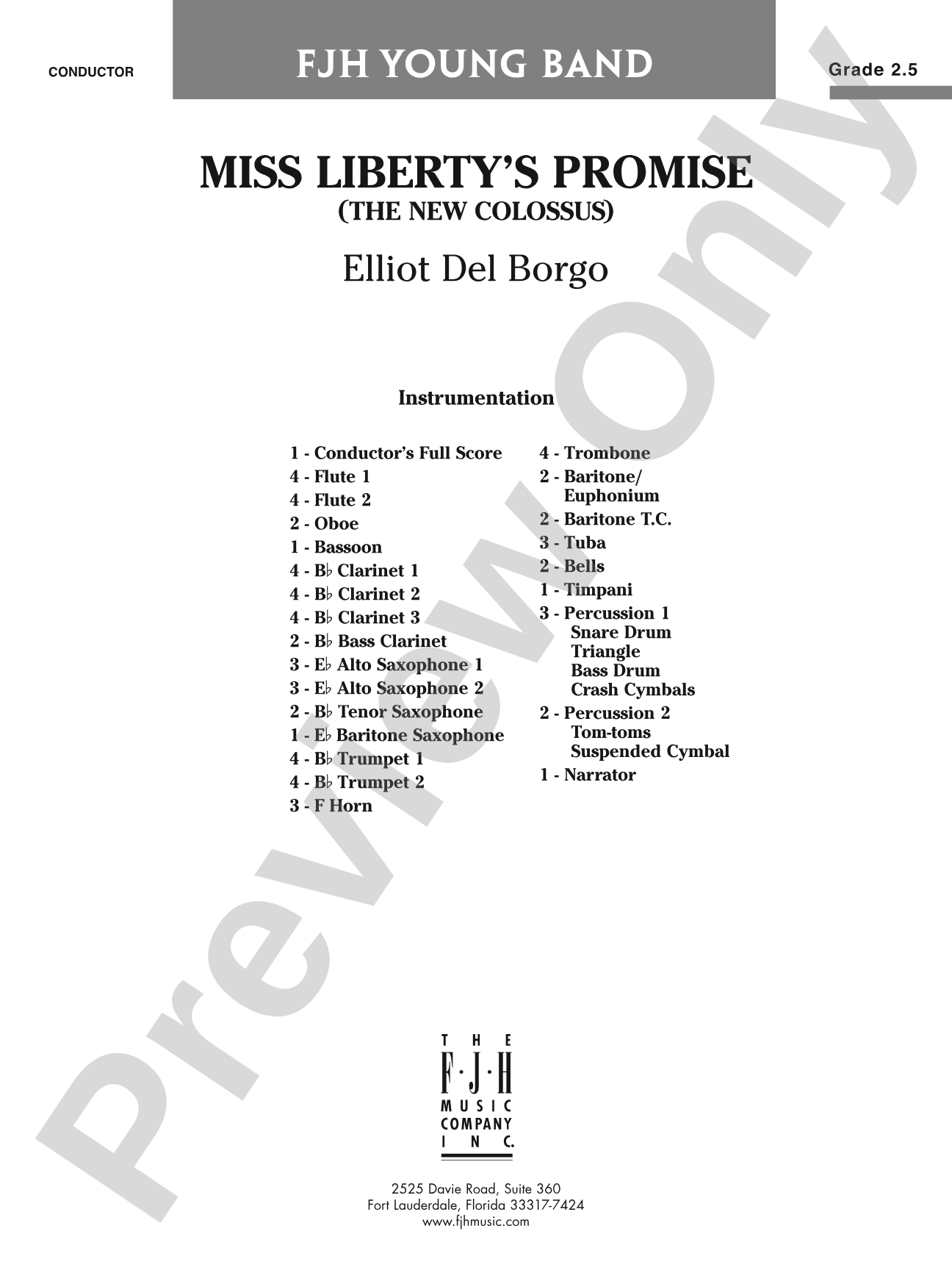 Miss Liberty's Promise (The New Colossus): Score