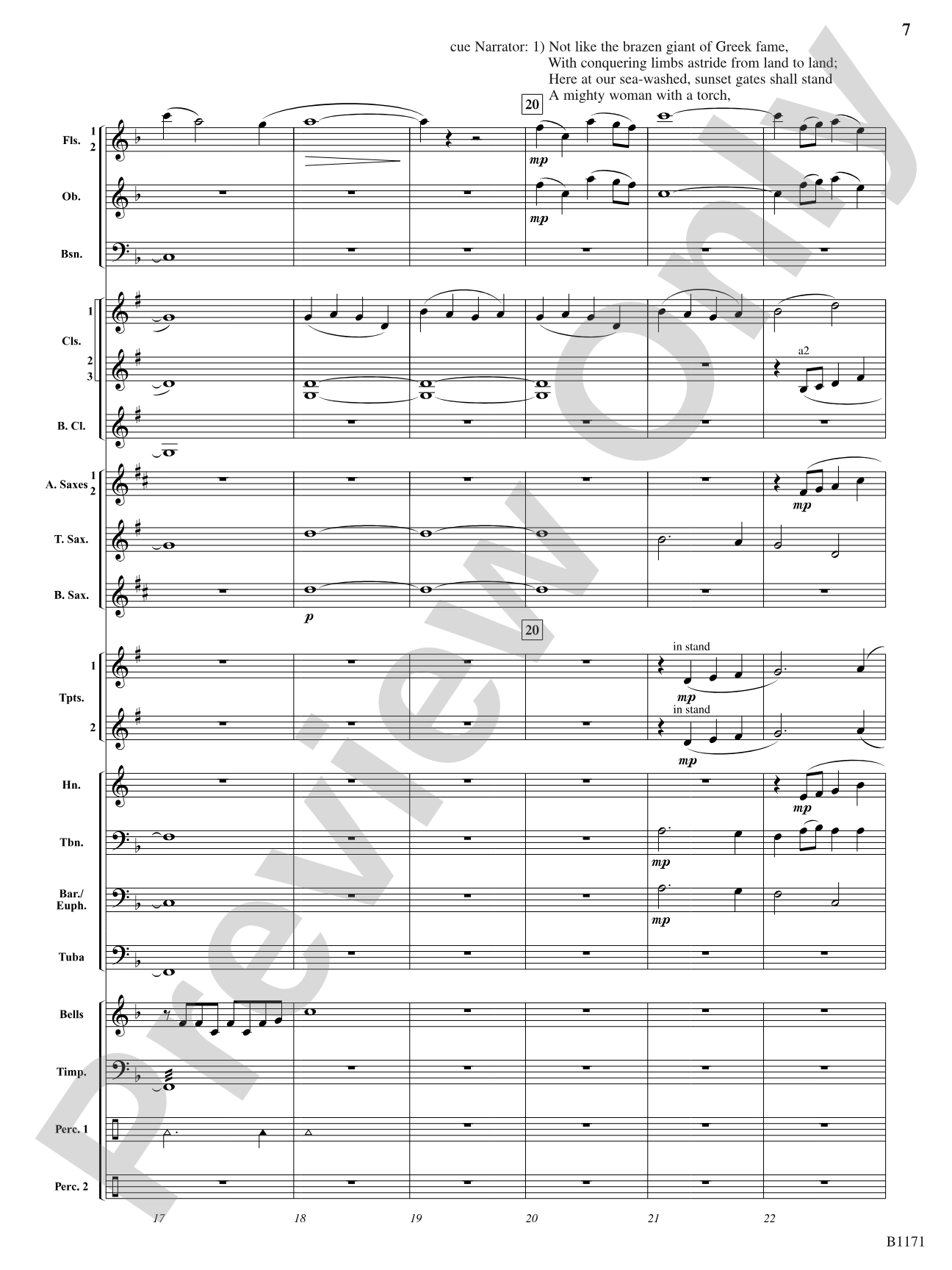 Miss Liberty's Promise (The New Colossus): Score