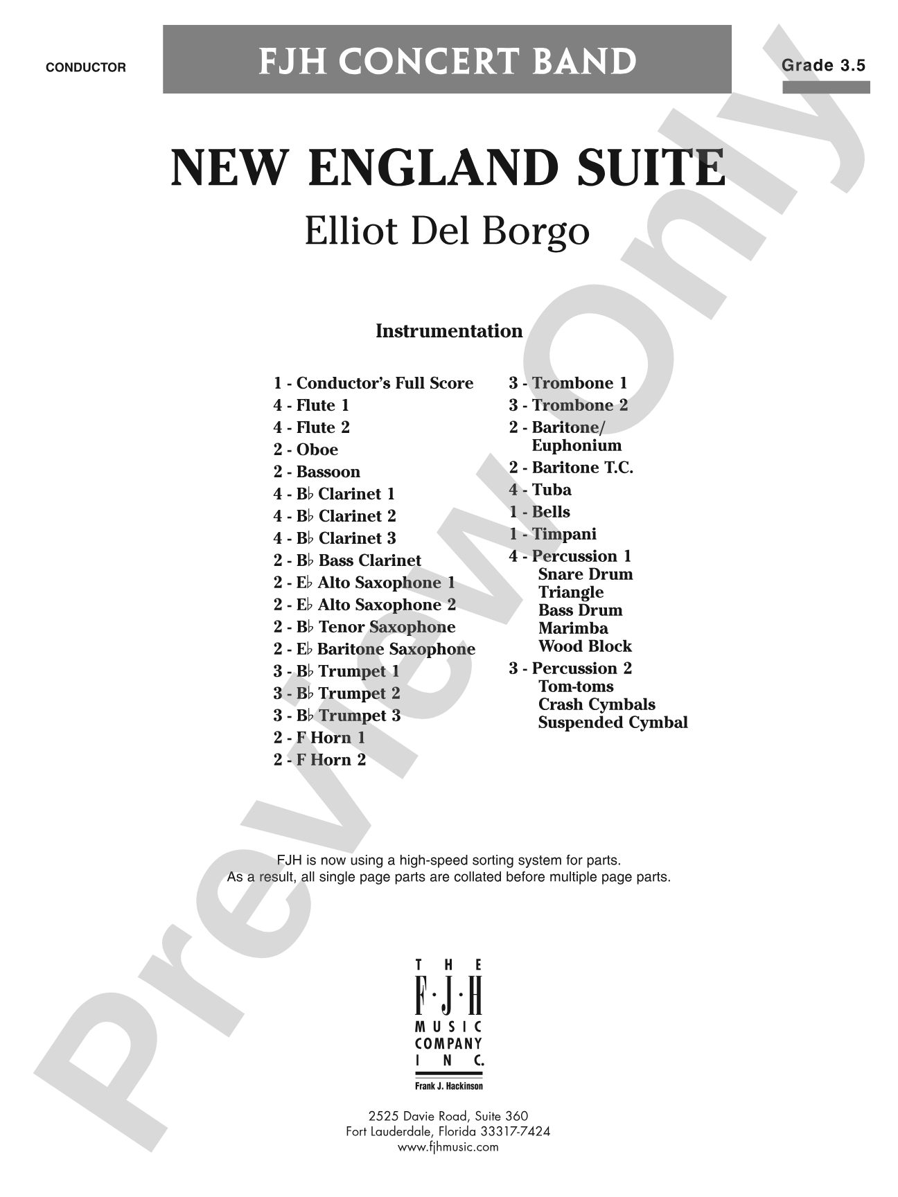 New England Suite: Concert Band Conductor Score & Parts
