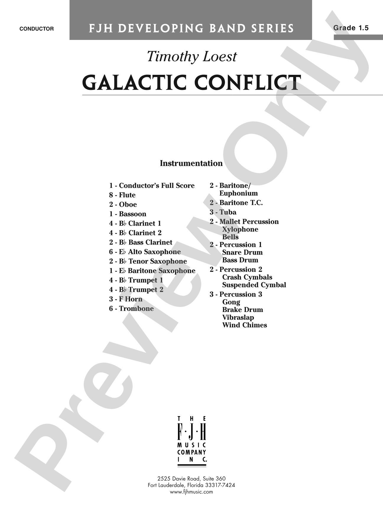 Galactic Conflict: Concert Band Conductor Score & Parts