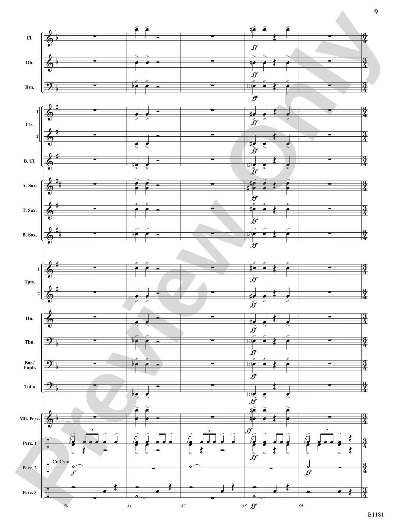 Galactic Conflict: Concert Band Conductor Score & Parts