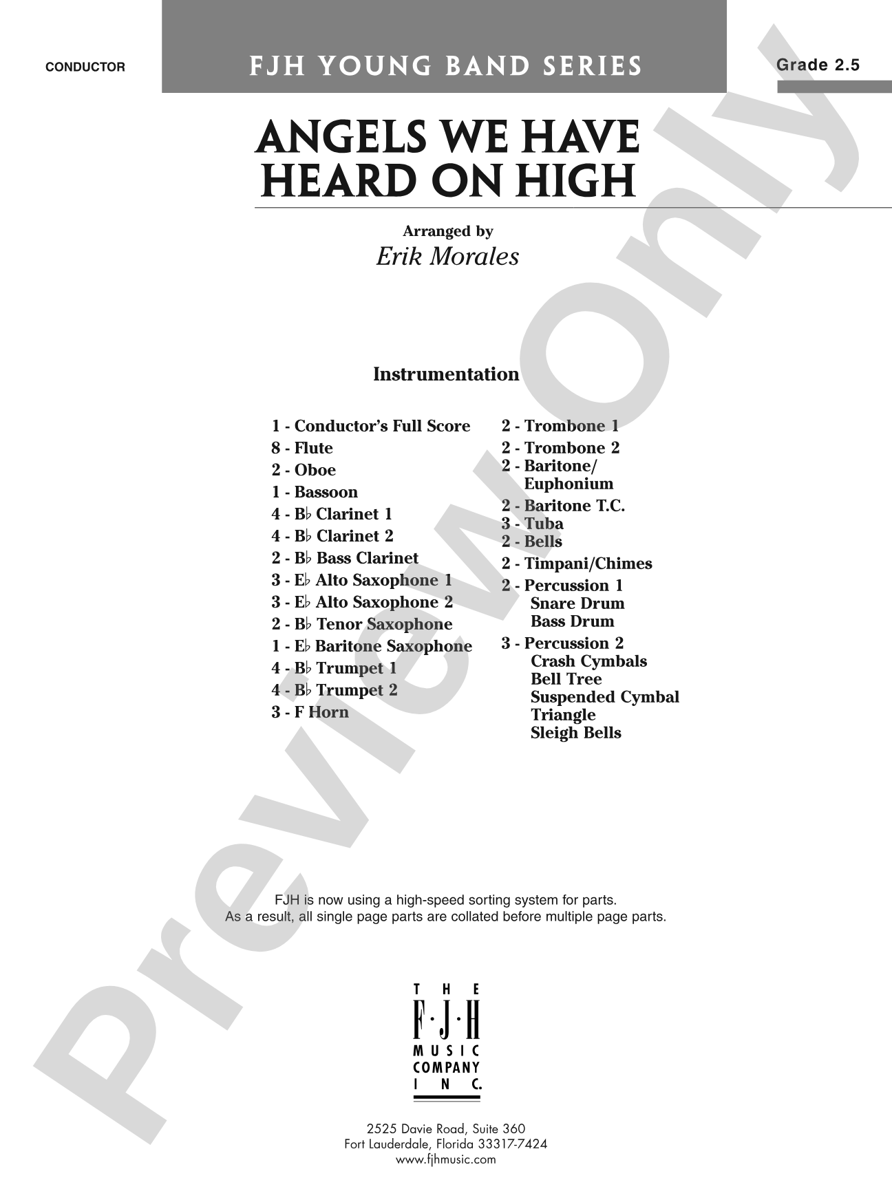 Angels We Have Heard on High: Concert Band Conductor Score & Parts