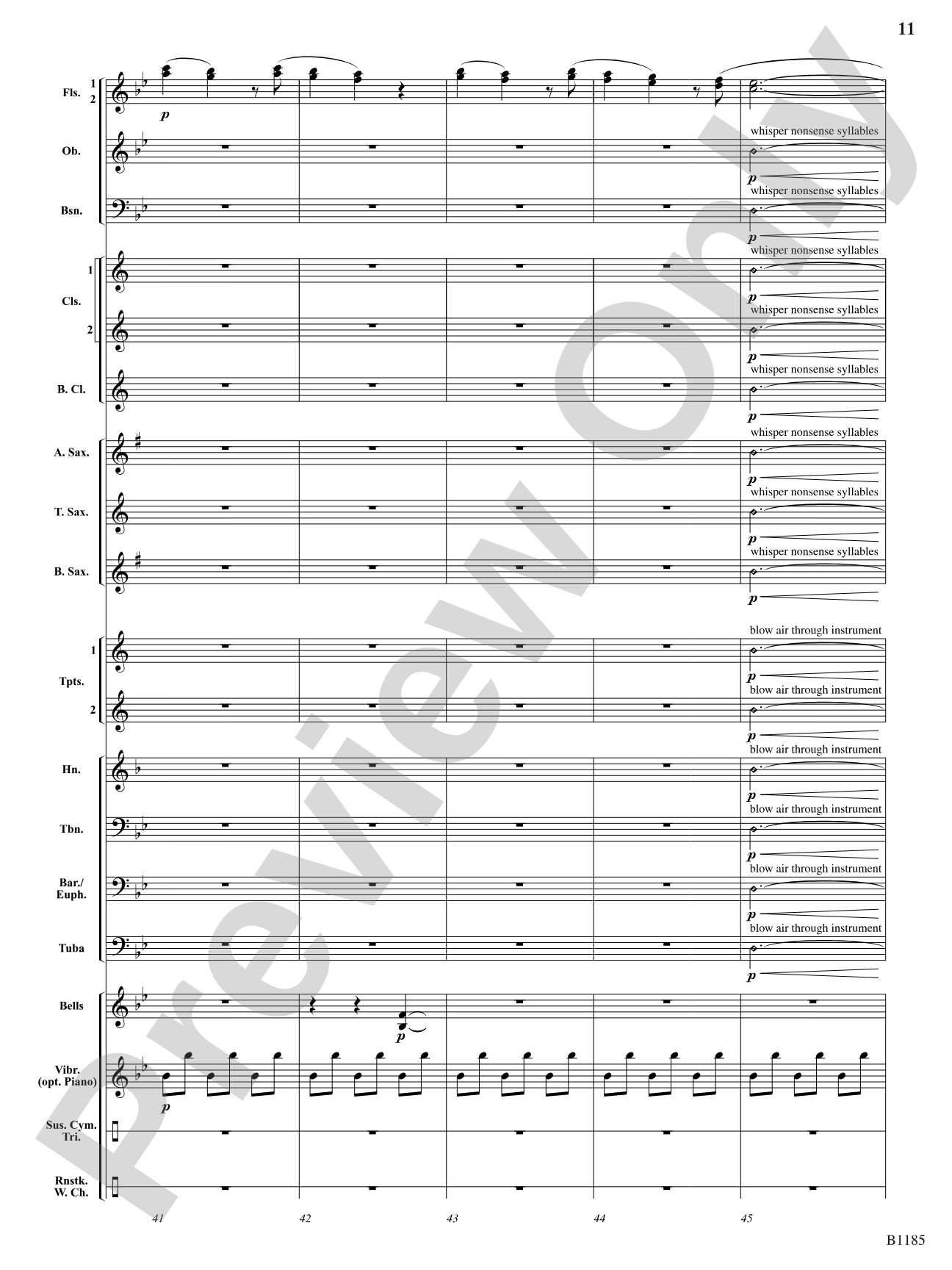 Whispering Winds: Concert Band Conductor Score & Parts