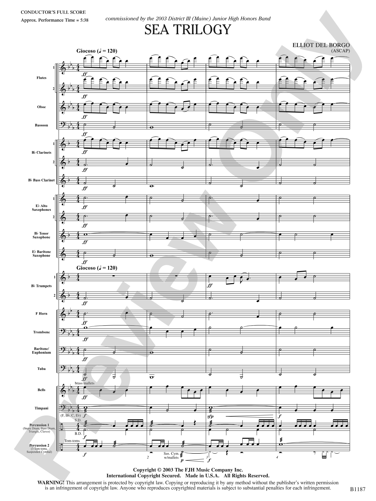 Sea Trilogy: Concert Band Conductor Score & Parts