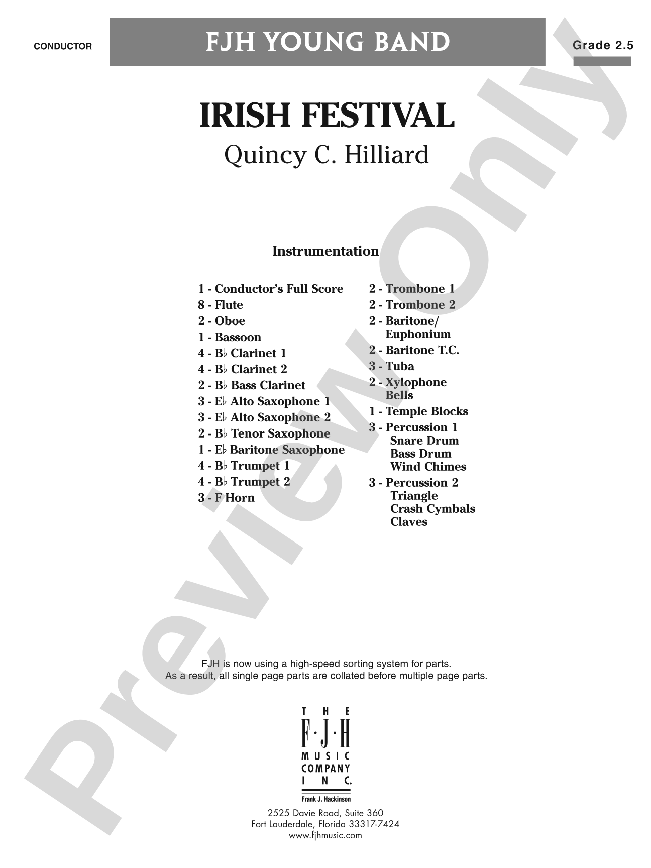Irish Festival: Concert Band Conductor Score & Parts