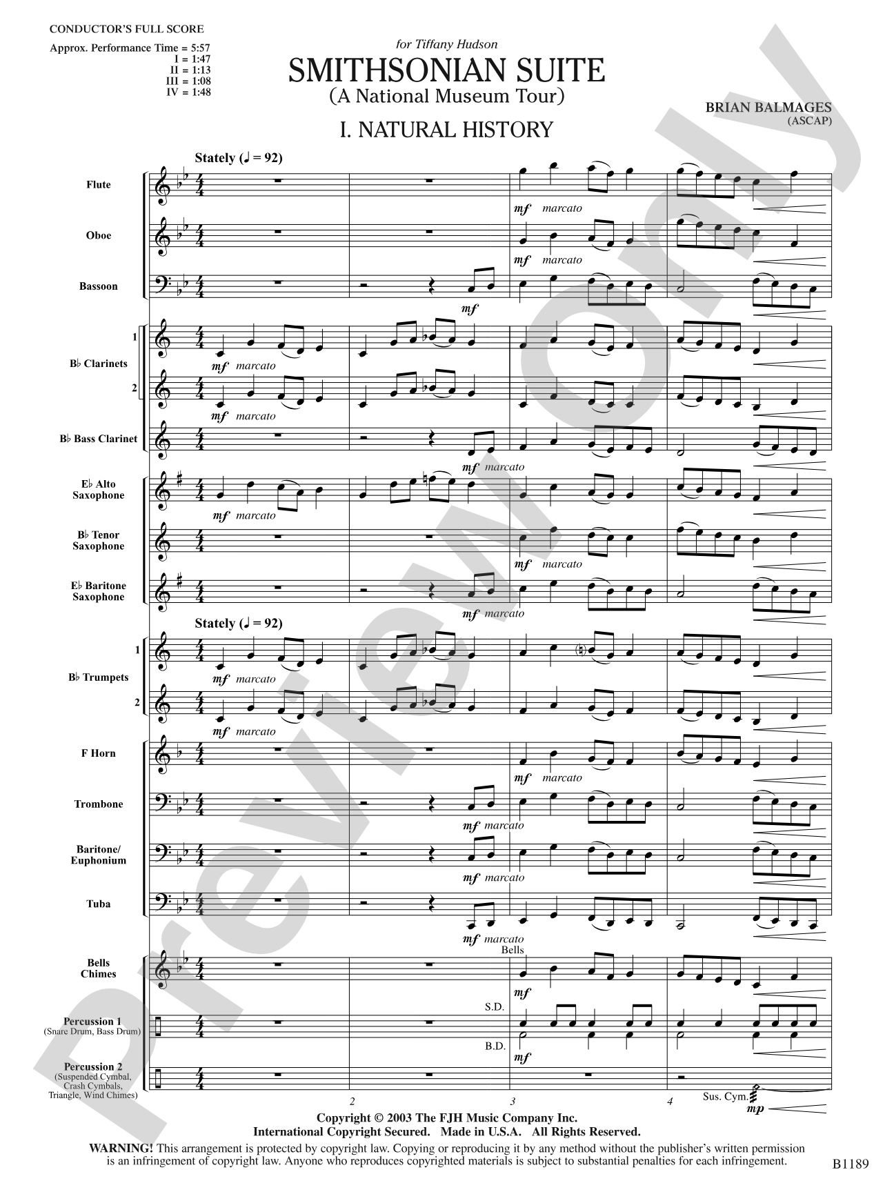 Smithsonian Suite: Concert Band Conductor Score & Parts