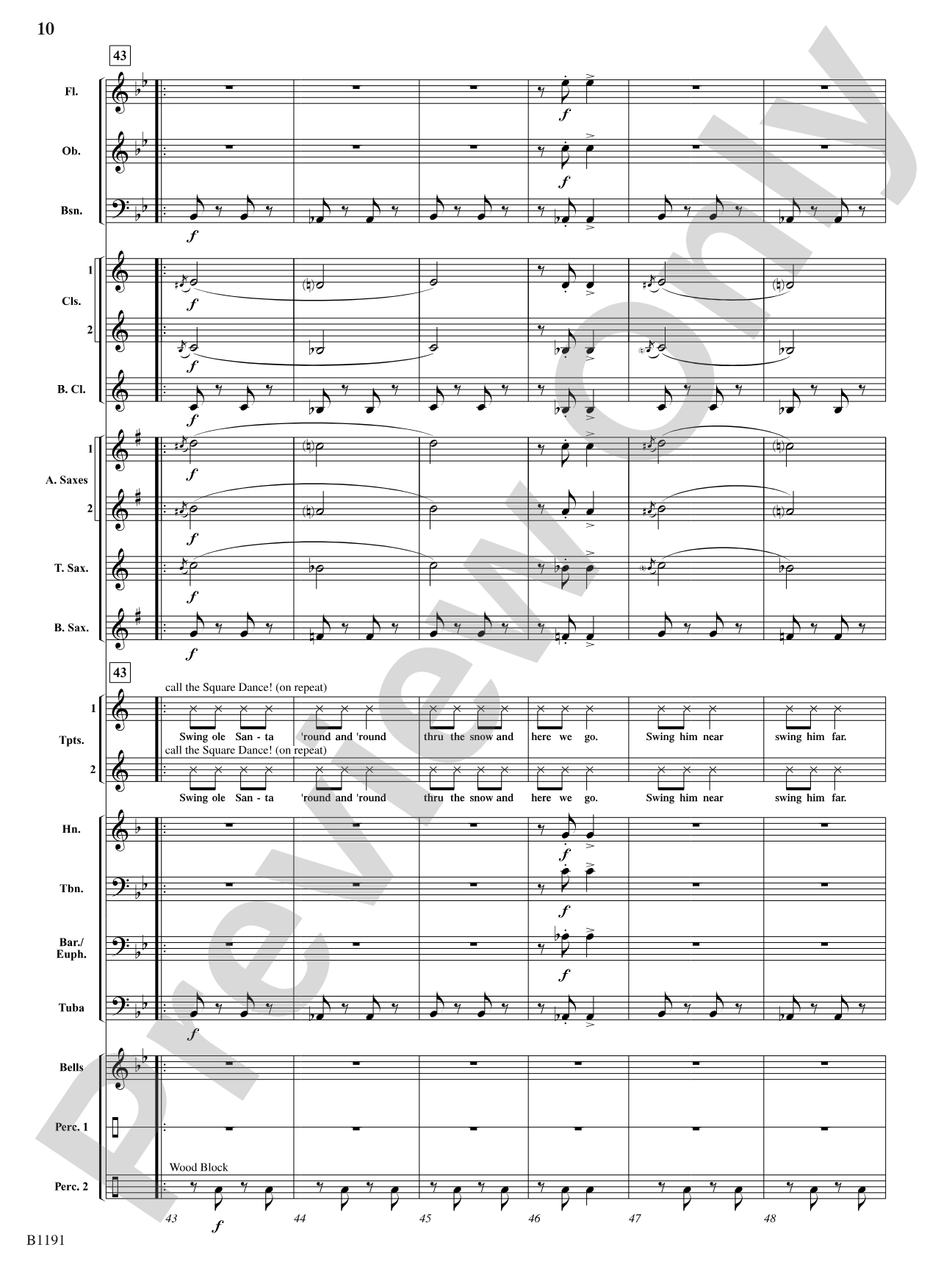 Ho Ho Hoedown: Concert Band Conductor Score & Parts