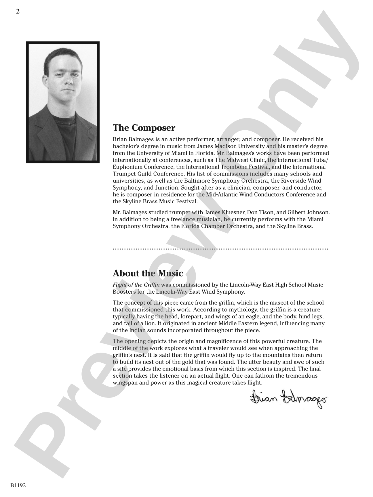 Flight of the Griffin: Concert Band Conductor Score & Parts