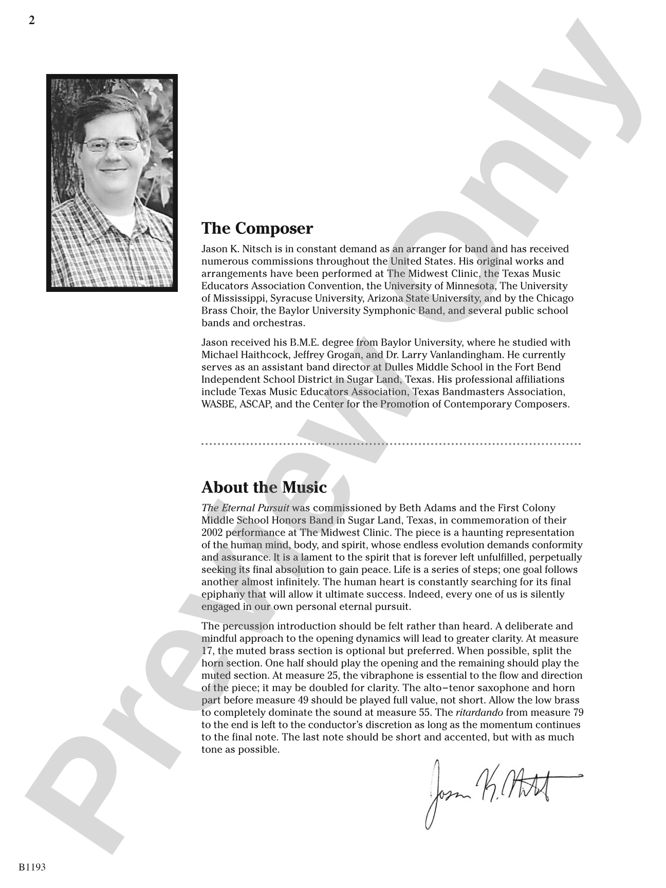 The Eternal Pursuit: Concert Band Conductor Score & Parts