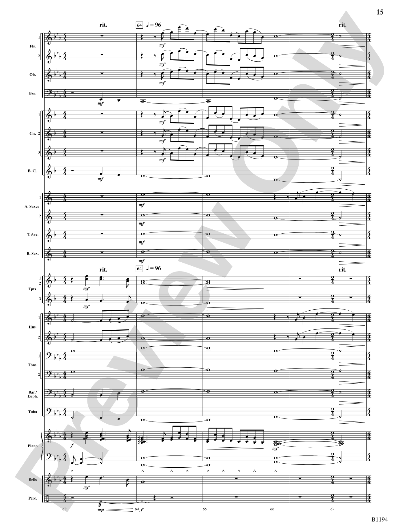 Walden: Concert Band Conductor Score & Parts