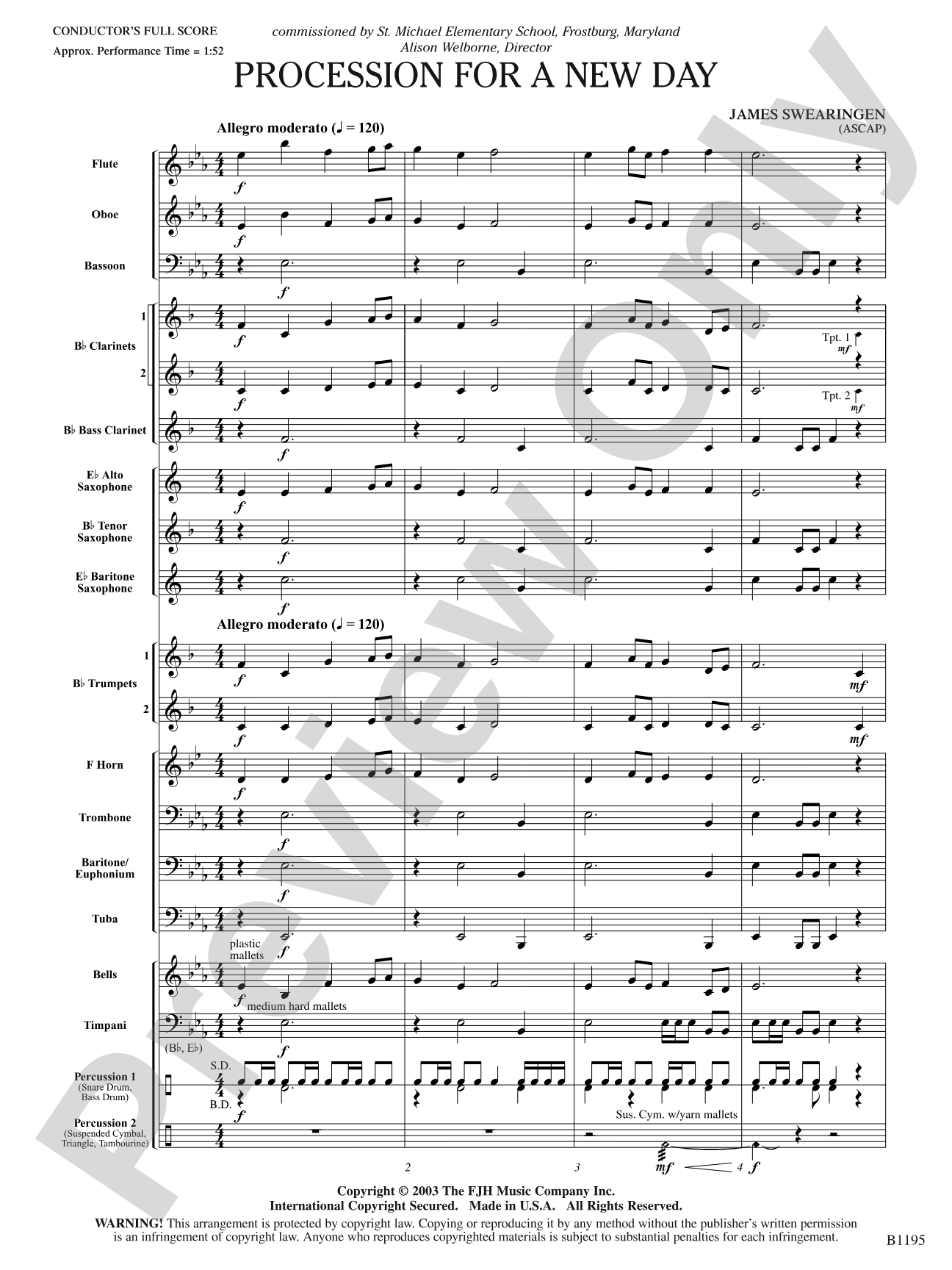Procession for a New Day: Concert Band Conductor Score & Parts