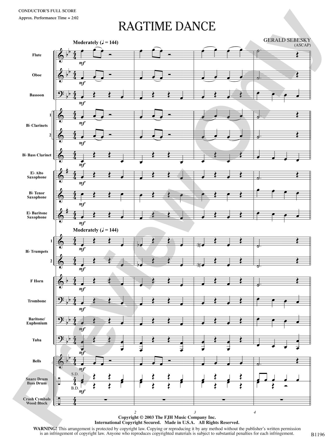 Ragtime Dance: Score