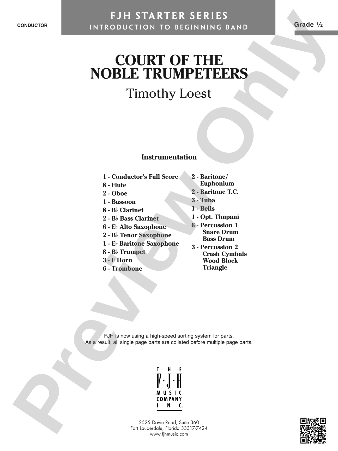 Court of the Noble Trumpeteers: Concert Band Conductor Score & Parts
