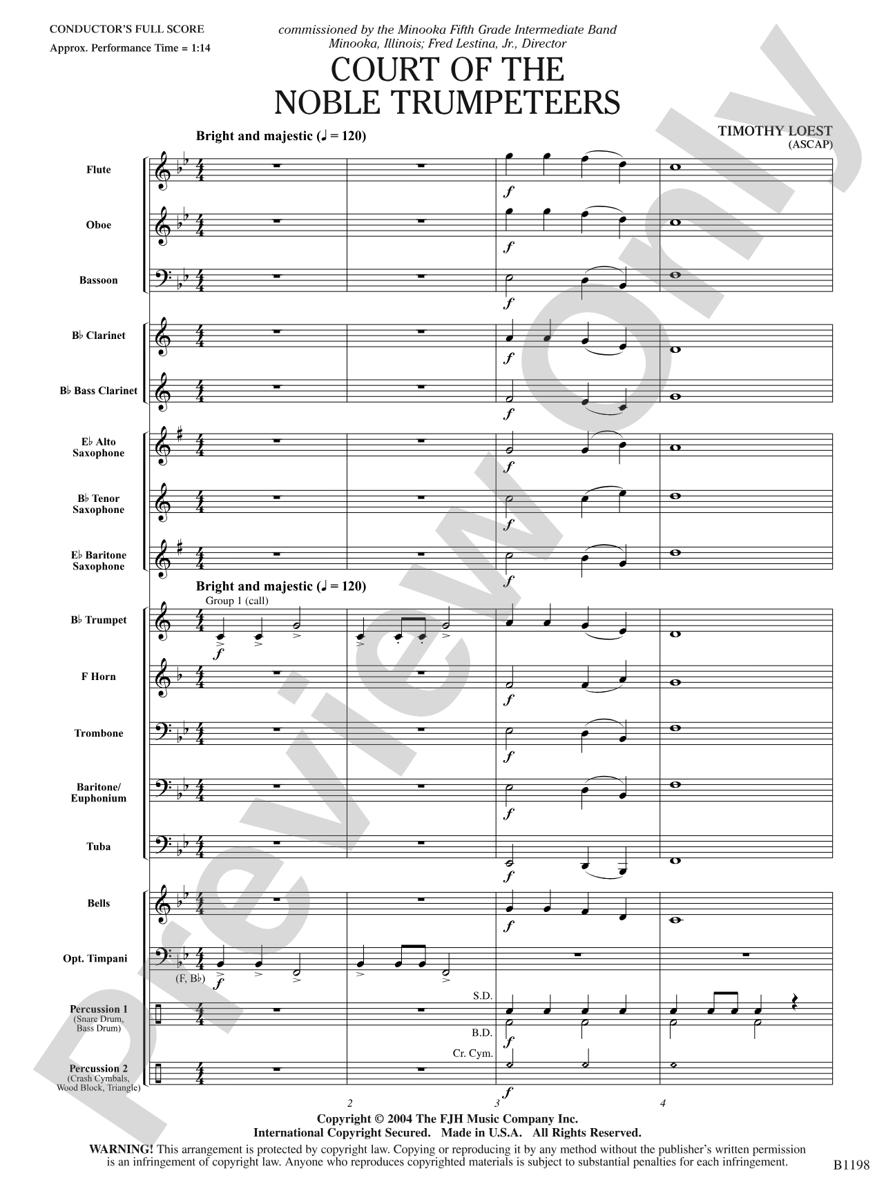 Court of the Noble Trumpeteers: Concert Band Conductor Score & Parts