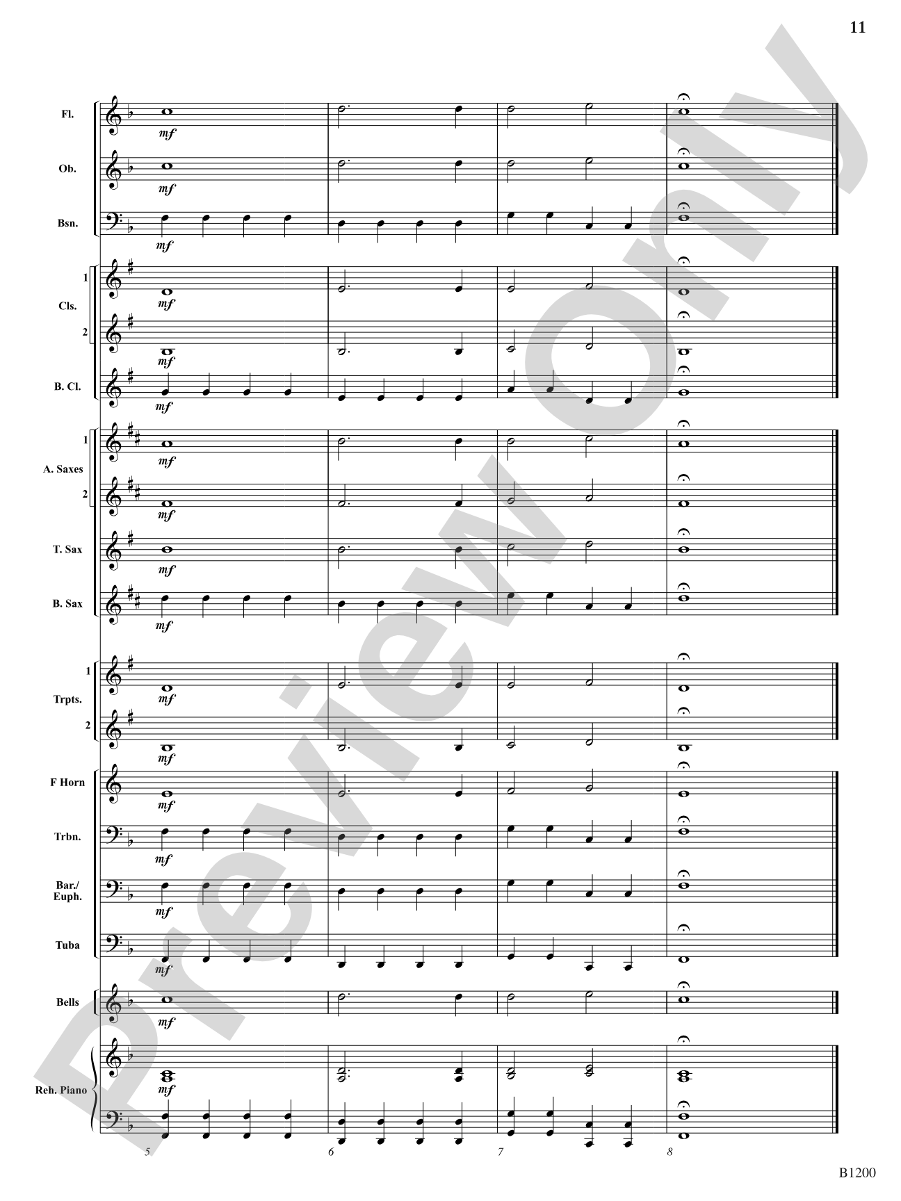 Eight Chorales for Elementary Band: Concert Band Conductor Score & Parts