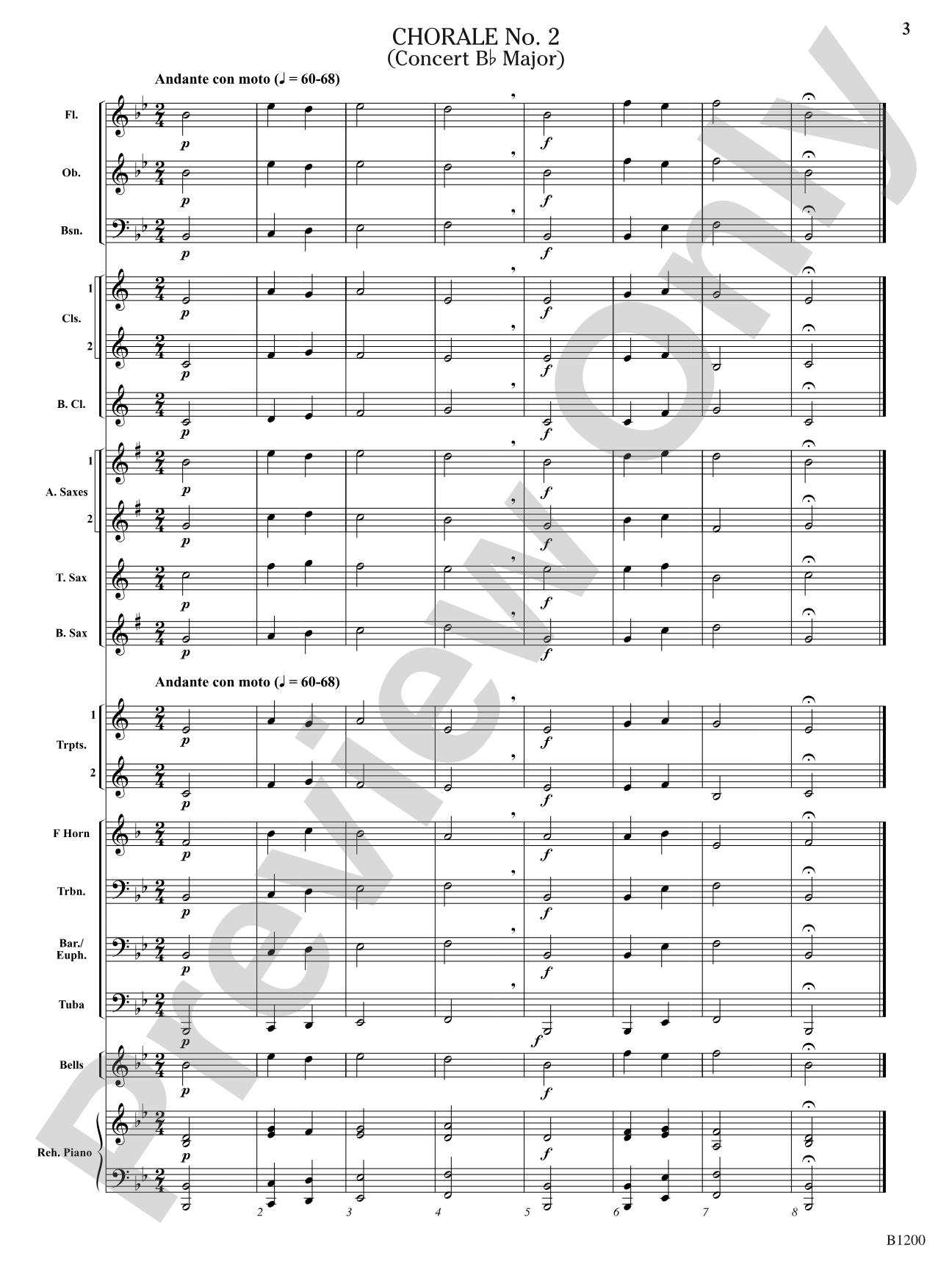 Eight Chorales for Elementary Band: Concert Band Conductor Score & Parts