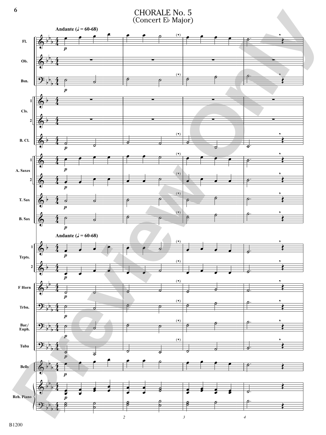 Eight Chorales for Elementary Band: Concert Band Conductor Score & Parts