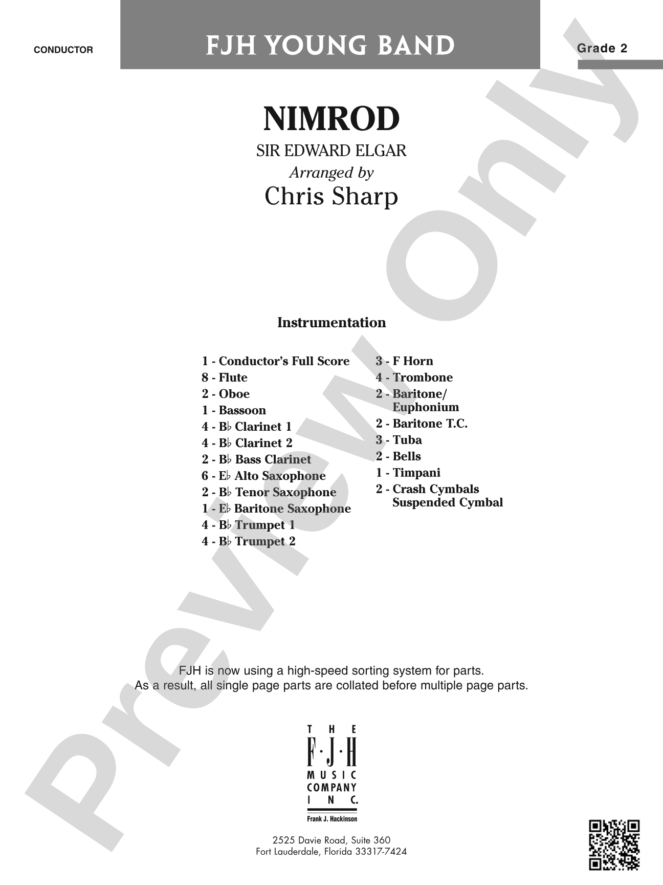 Nimrod: Concert Band Conductor Score & Parts