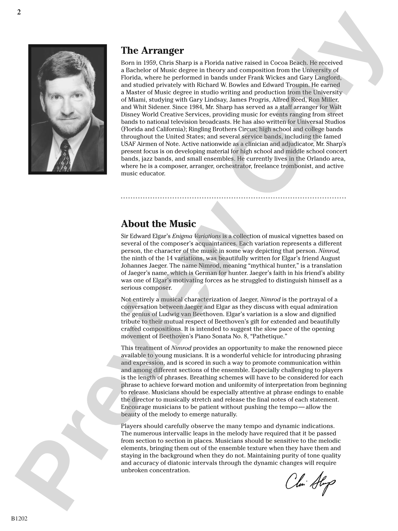 Nimrod: Concert Band Conductor Score & Parts