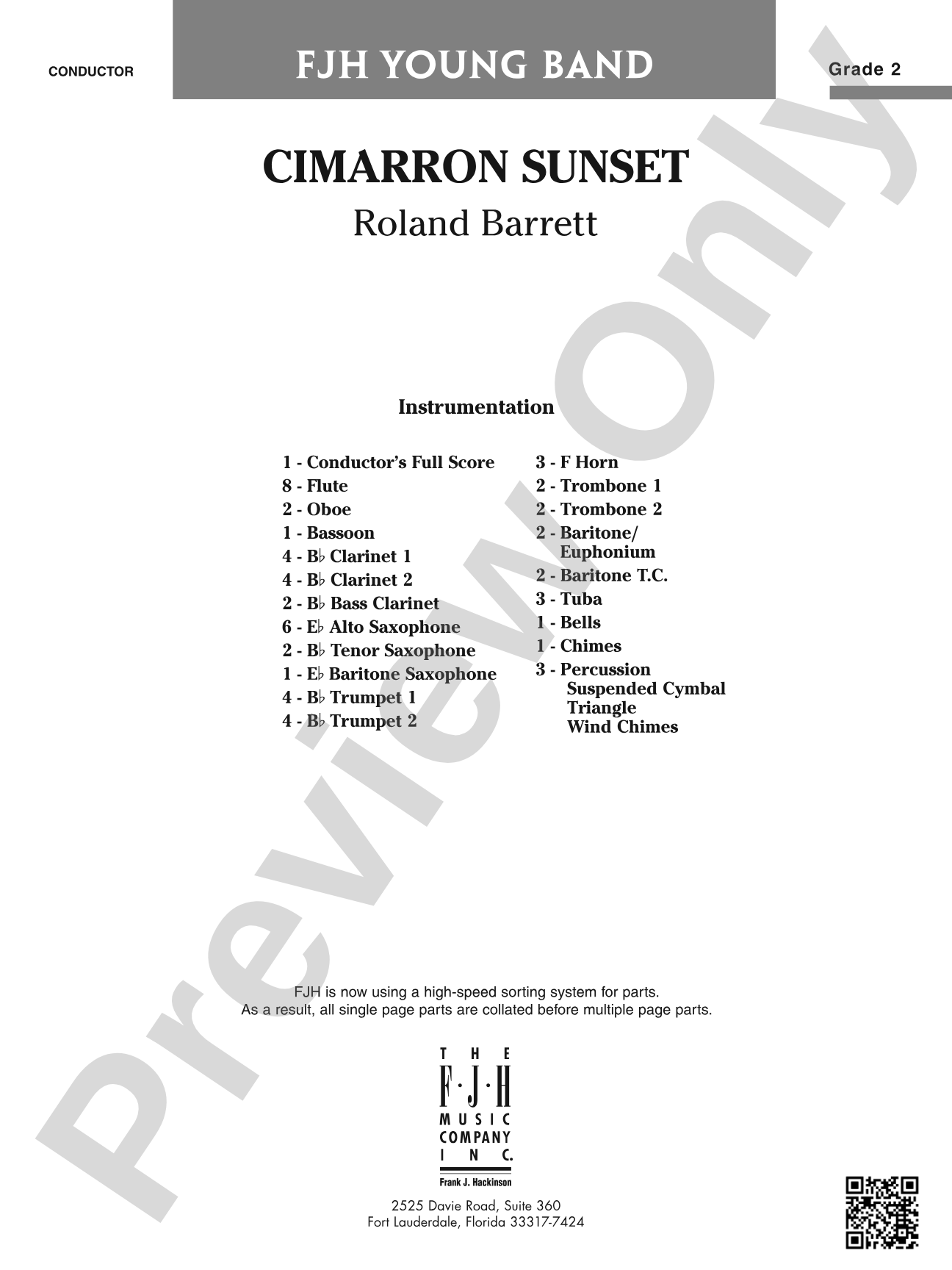 Cimarron Sunset: Concert Band Conductor Score & Parts
