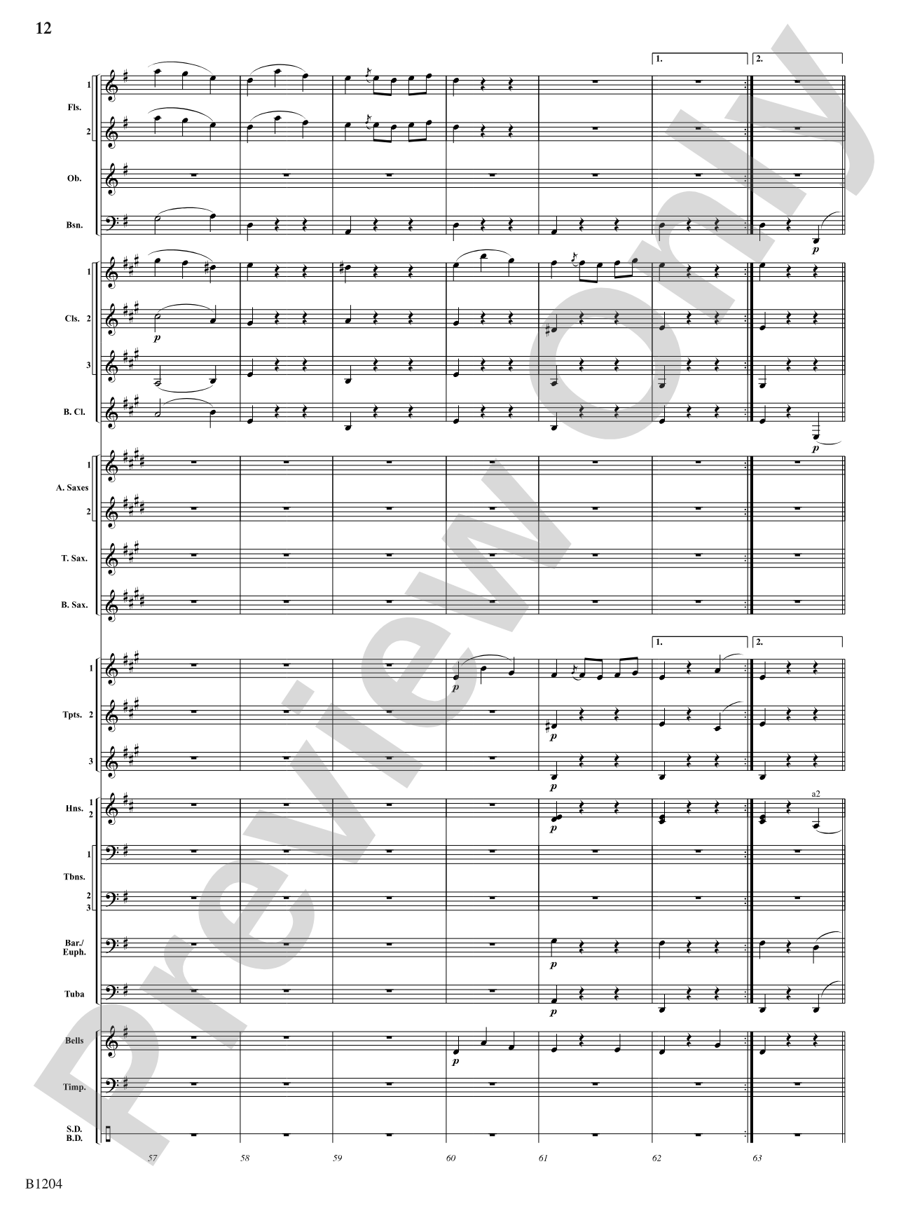 Menuetto (from Symphony No. 40 in G Minor, K 500): Concert Band Conductor Score & Parts