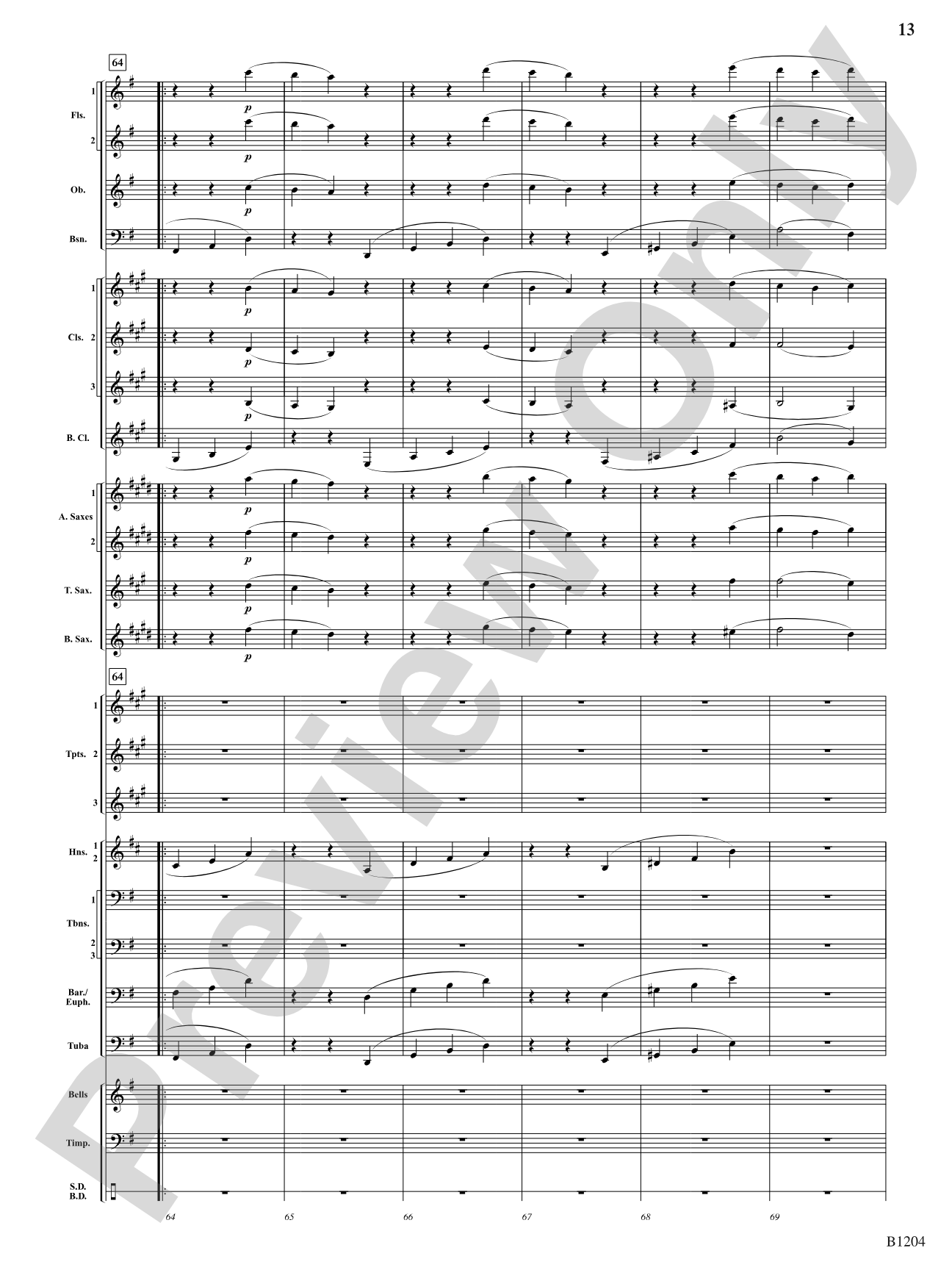 Menuetto (from Symphony No. 40 in G Minor, K 500): Concert Band Conductor Score & Parts