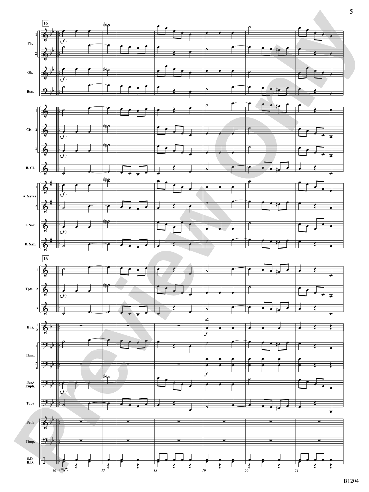 Menuetto (from Symphony No. 40 in G Minor, K 500): Concert Band Conductor Score & Parts