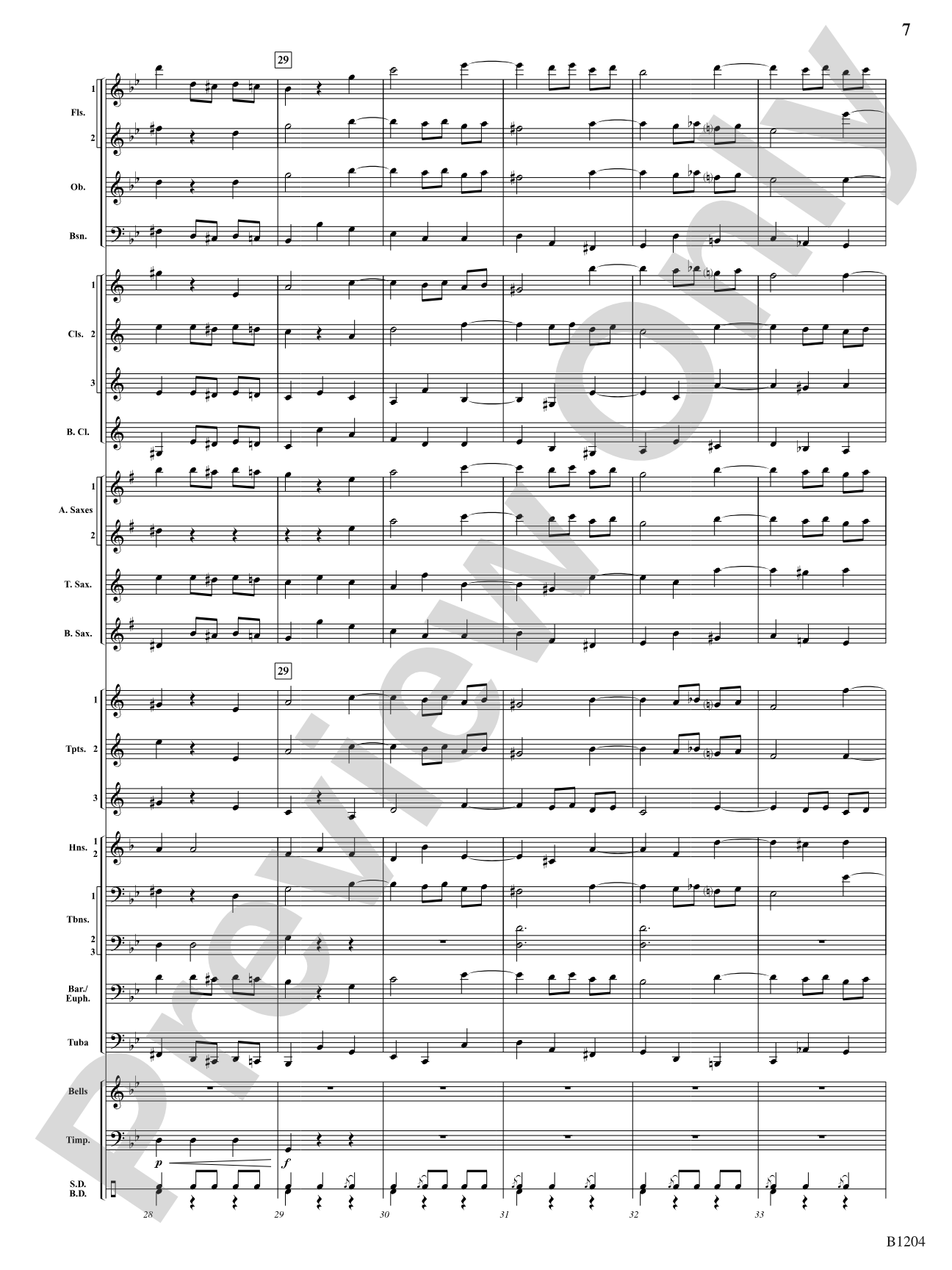 Menuetto (from Symphony No. 40 in G Minor, K 500): Concert Band Conductor Score & Parts