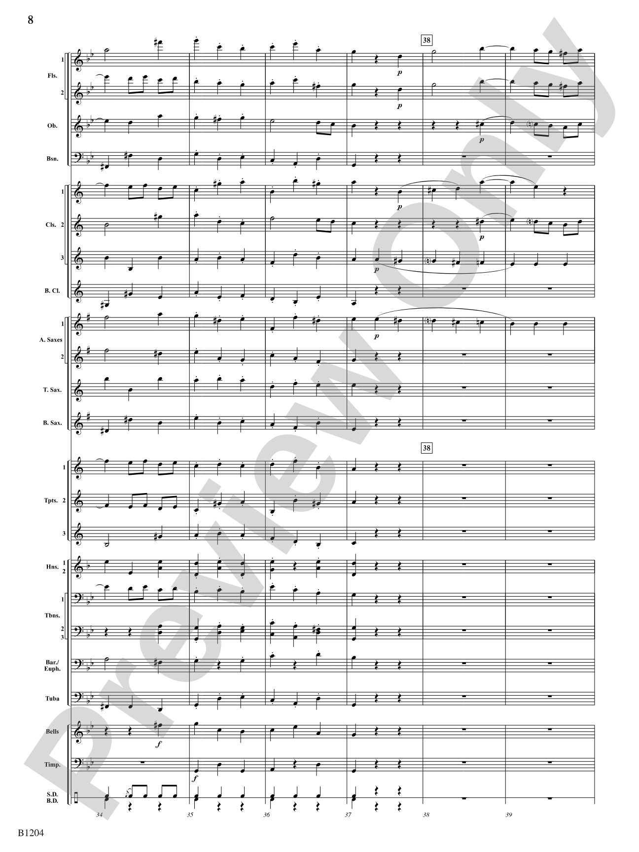 Menuetto (from Symphony No. 40 in G Minor, K 500): Concert Band Conductor Score & Parts