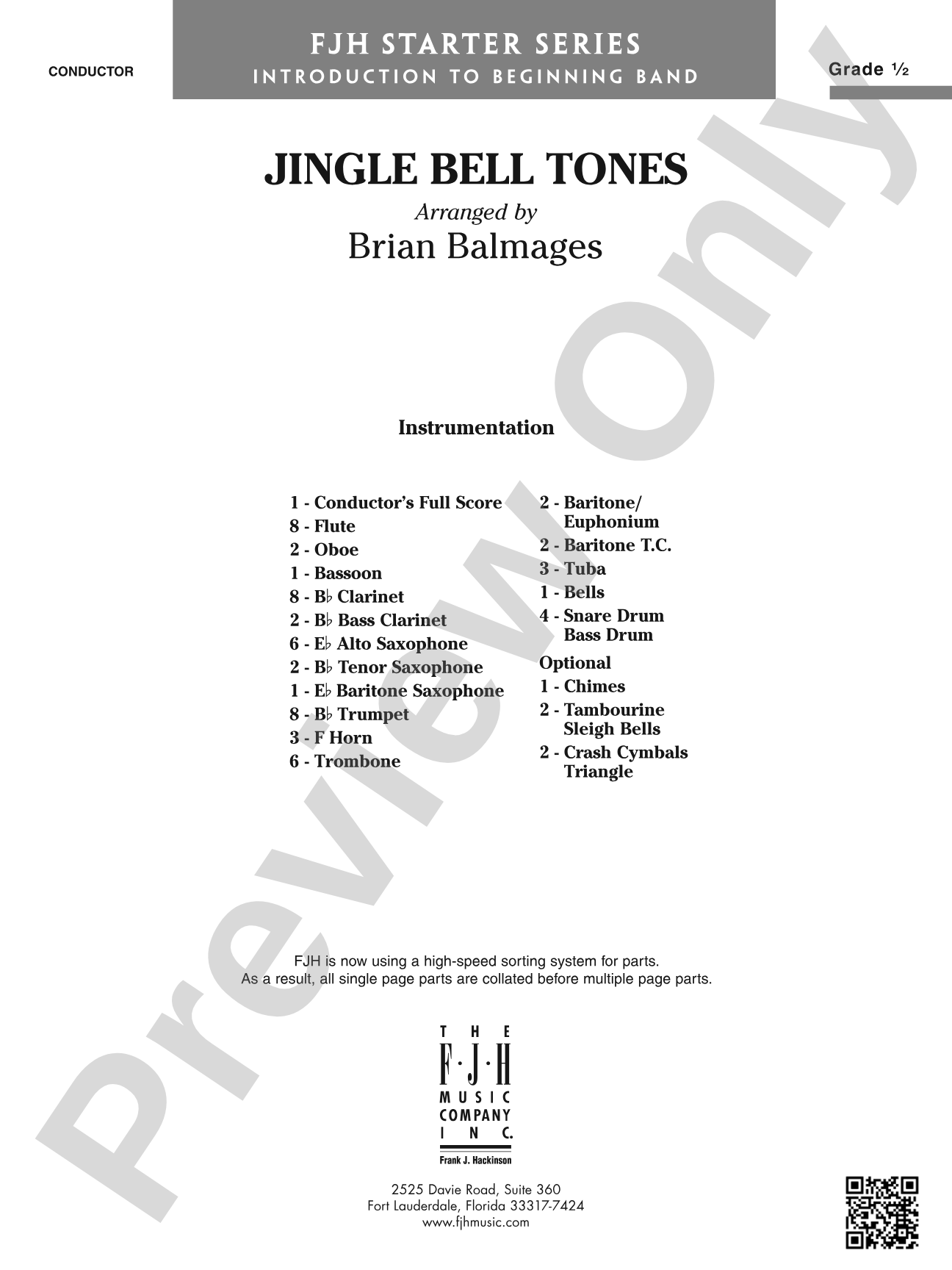 Jingle Bell Tones: Concert Band Conductor Score & Parts