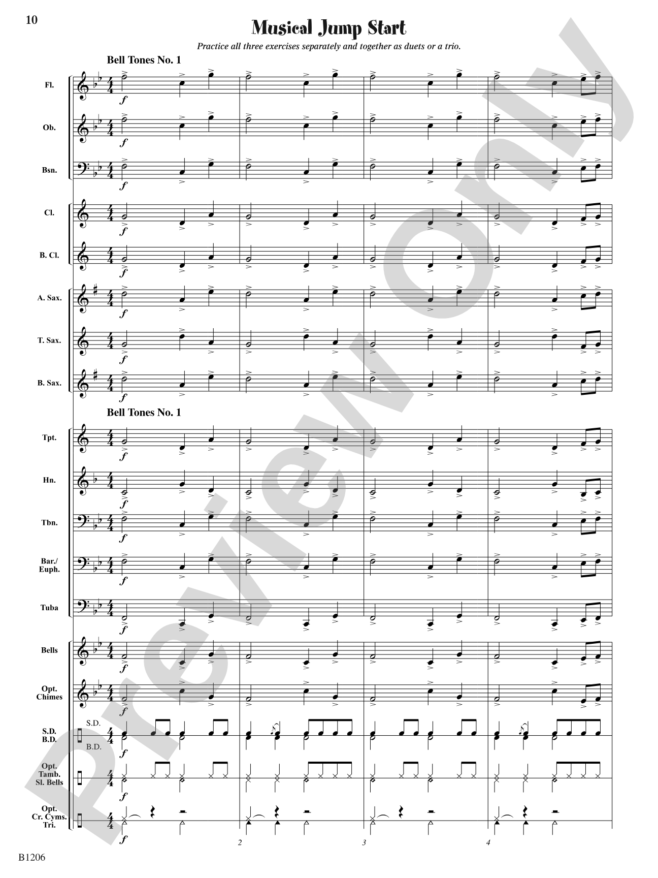 Jingle Bell Tones: Concert Band Conductor Score & Parts