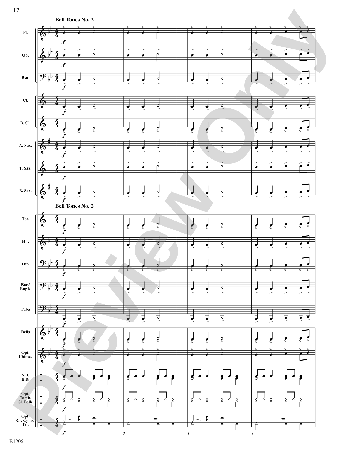 Jingle Bell Tones: Concert Band Conductor Score & Parts