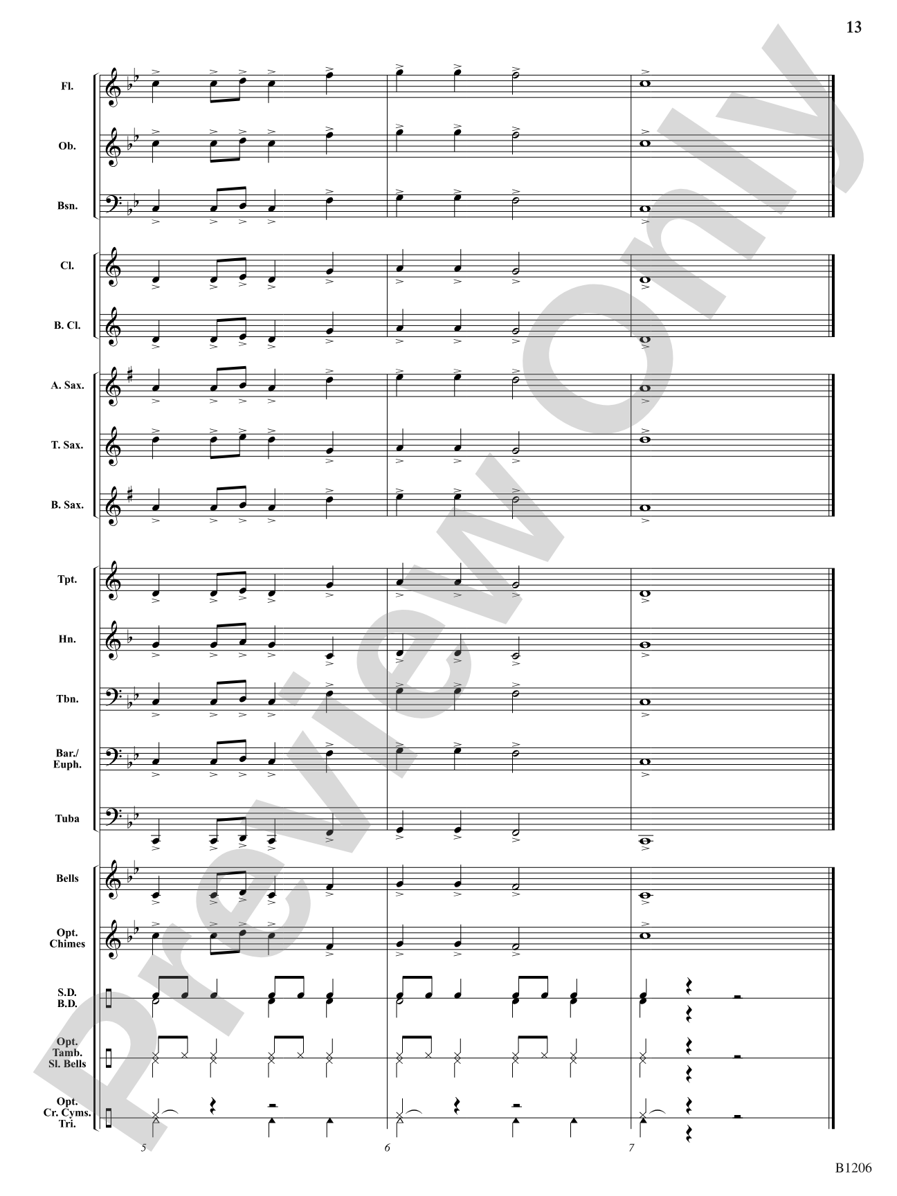 Jingle Bell Tones: Concert Band Conductor Score & Parts