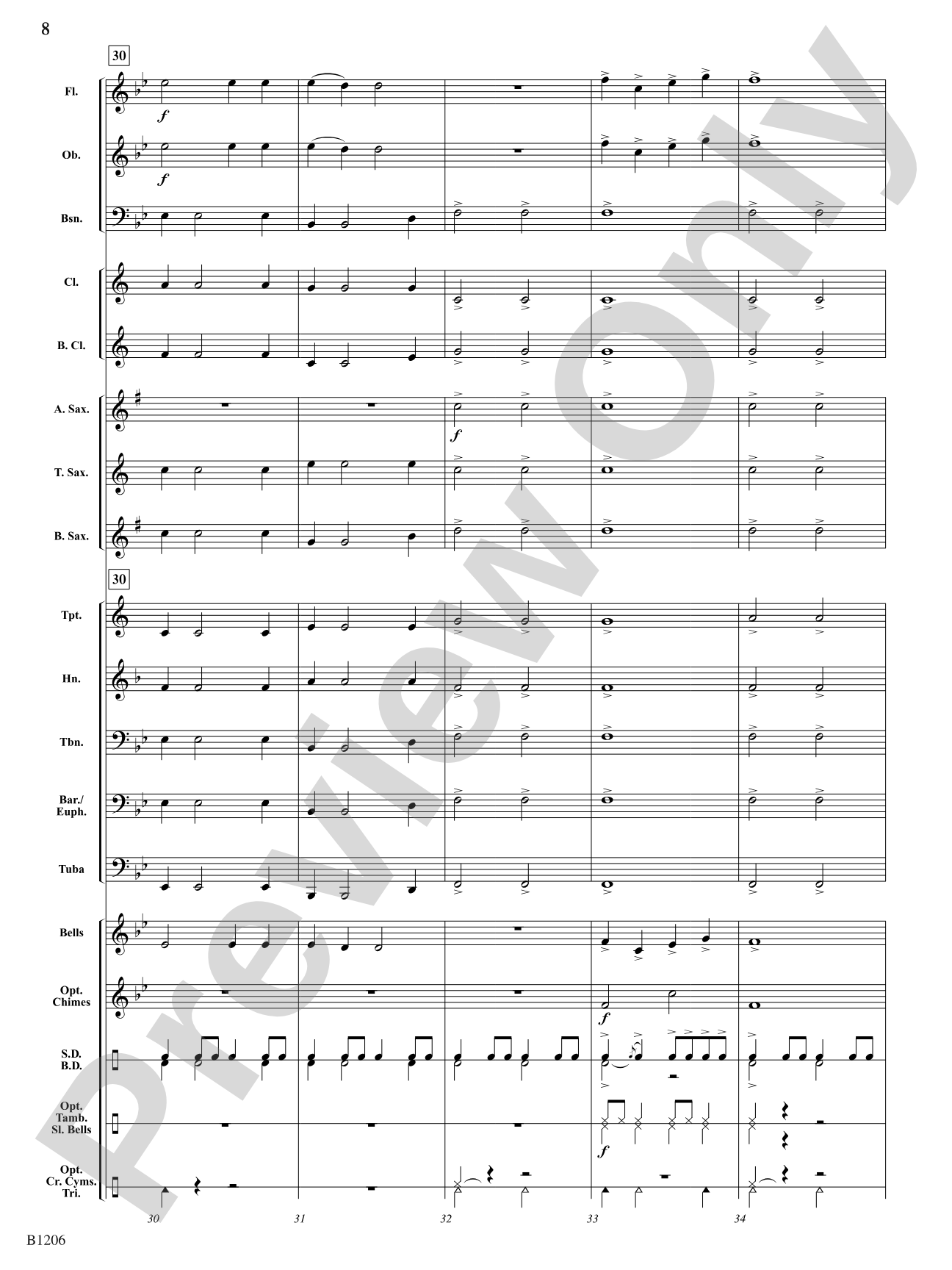 Jingle Bell Tones: Concert Band Conductor Score & Parts