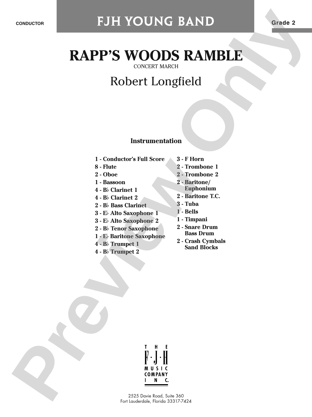 Rapp's Woods Ramble: Concert Band Conductor Score & Parts