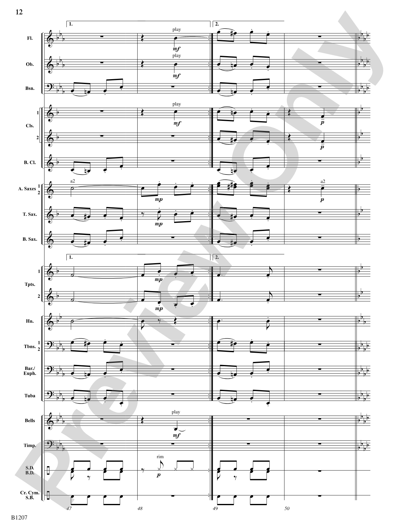 Rapp's Woods Ramble: Concert Band Conductor Score & Parts