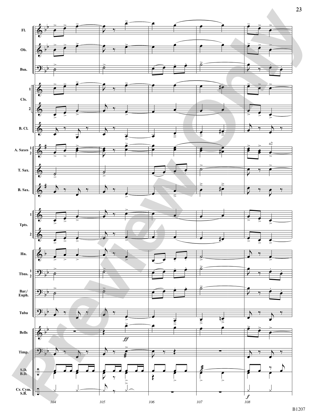 Rapp's Woods Ramble: Concert Band Conductor Score & Parts
