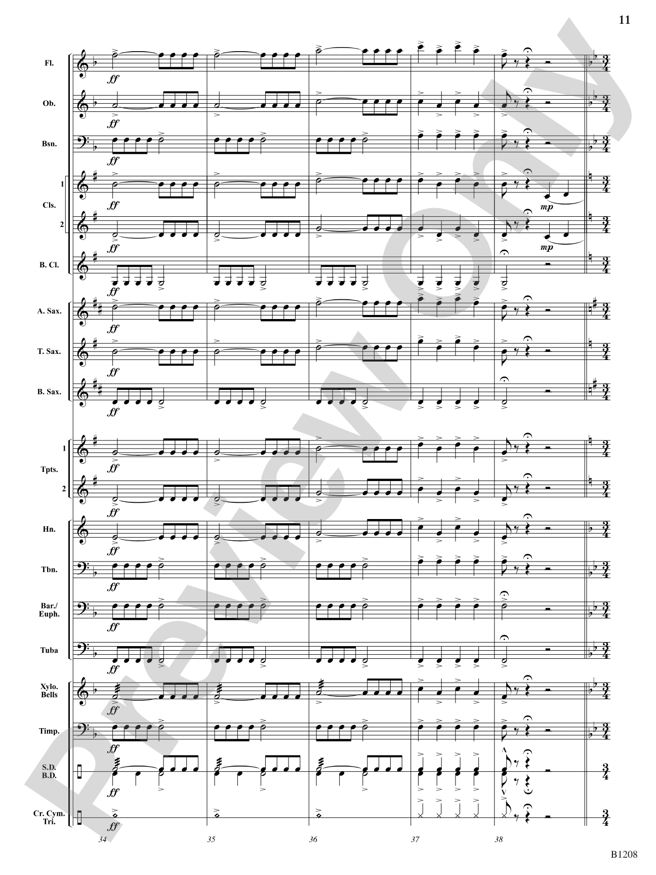 Orpheus Overture: Concert Band Conductor Score & Parts