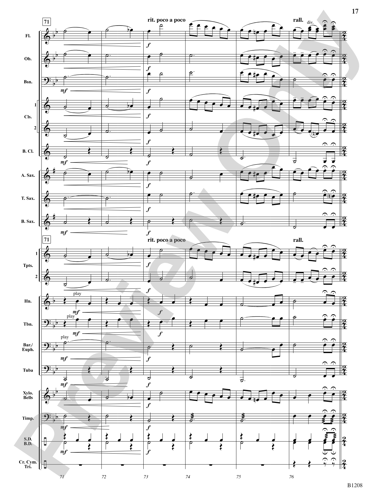 Orpheus Overture: Concert Band Conductor Score & Parts