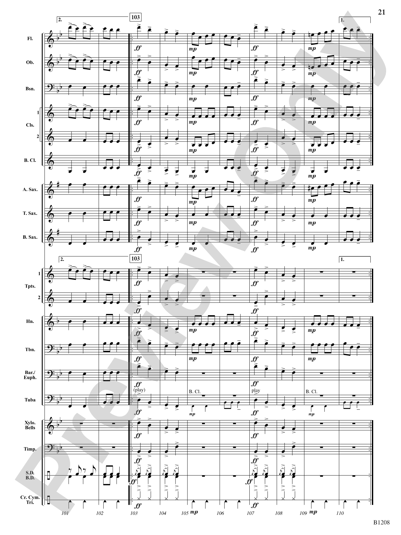Orpheus Overture: Concert Band Conductor Score & Parts