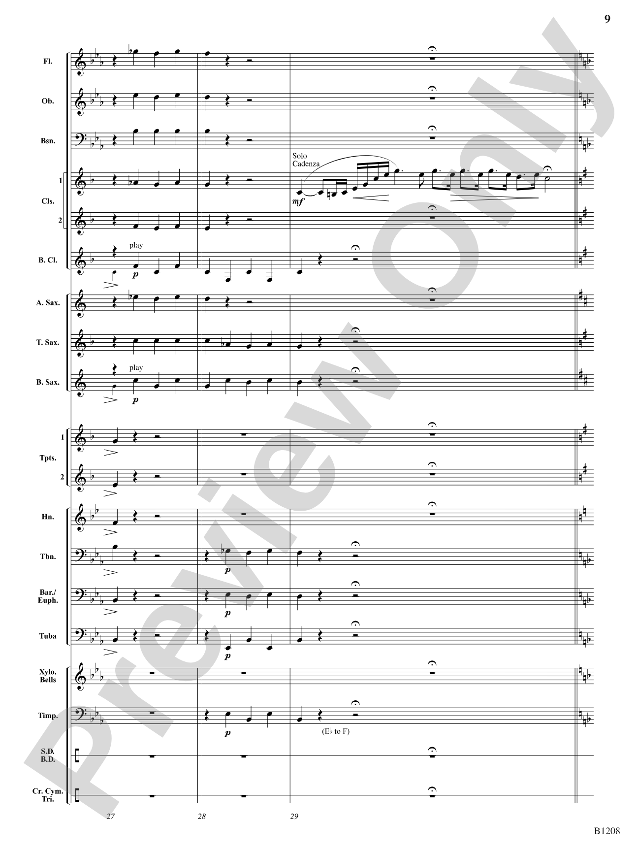 Orpheus Overture: Concert Band Conductor Score & Parts
