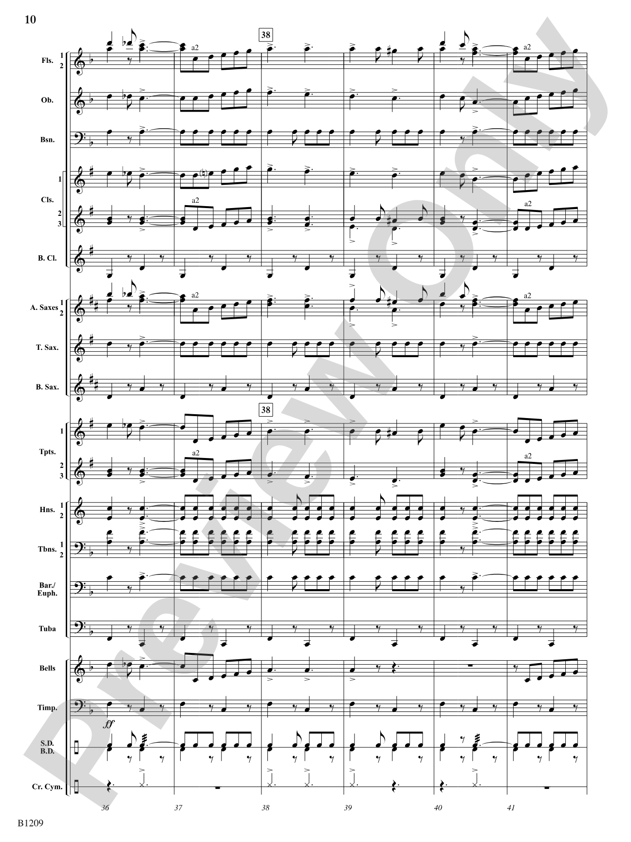 Tenth Regiment March: Concert Band Conductor Score & Parts