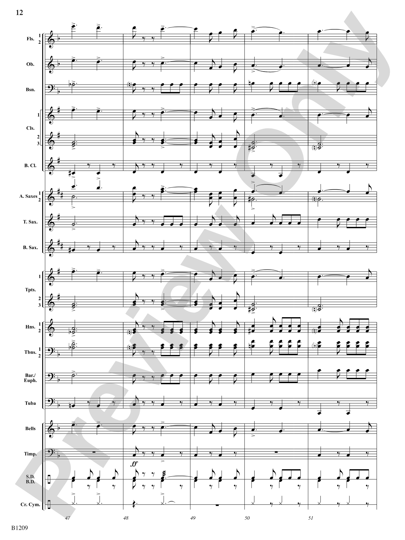Tenth Regiment March: Concert Band Conductor Score & Parts