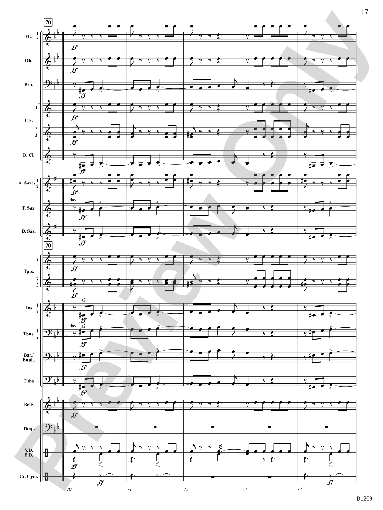 Tenth Regiment March: Concert Band Conductor Score & Parts