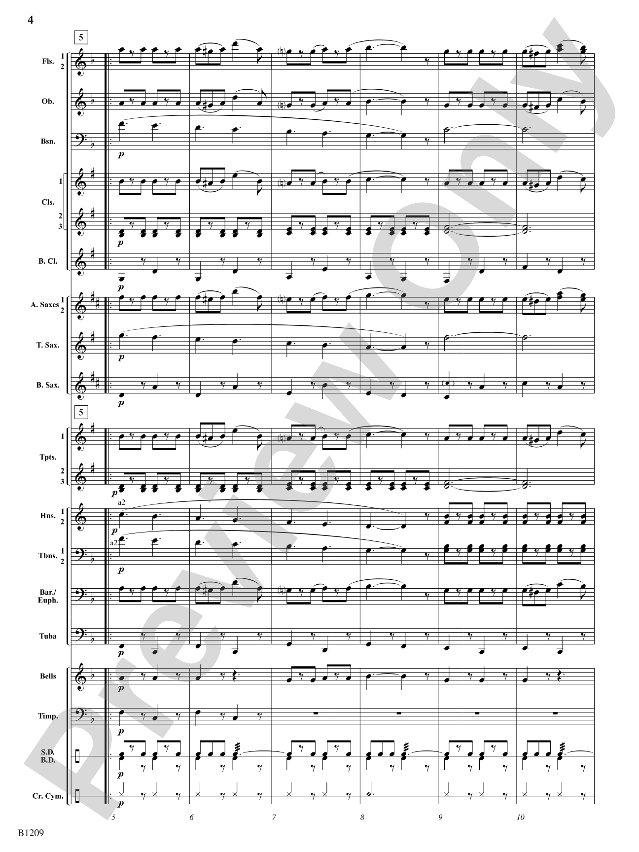 Tenth Regiment March: Concert Band Conductor Score & Parts